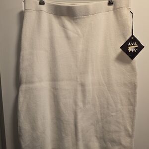 Ava & Viv Women's Elegant Cream Pencil Skirt